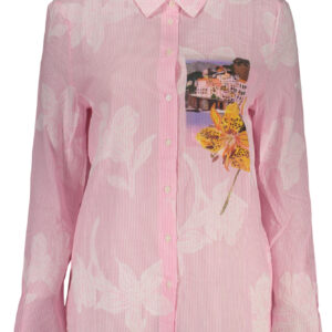 DESIGUAL CAMICIA MANICHE LUNGHE DONNA ROSA