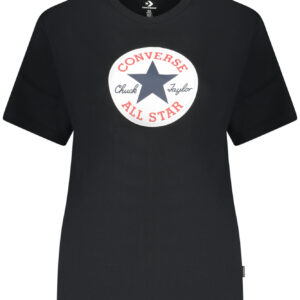 CONVERSE T-SHIRT MANICHE CORTE DONNA NERO