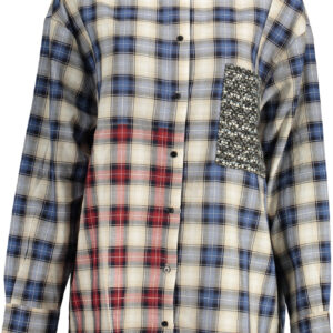 DESIGUAL CAMICIA MANICHE LUNGHE DONNA BLU