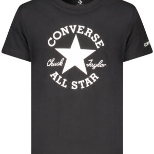 CONVERSE T-SHIRT MANICHE CORTE BAMBINA NERO